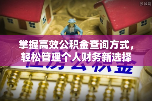 广饶掌握高效公积金查询方式，轻松管理个人财务新选择