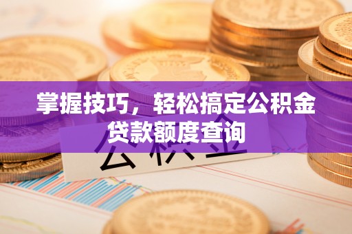 广饶掌握技巧，轻松搞定公积金贷款额度查询